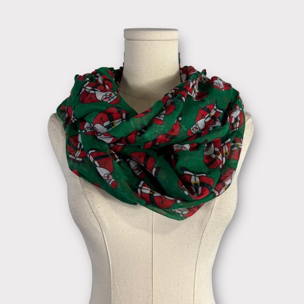 David and Young Santa Print Infinity Scarf NEW